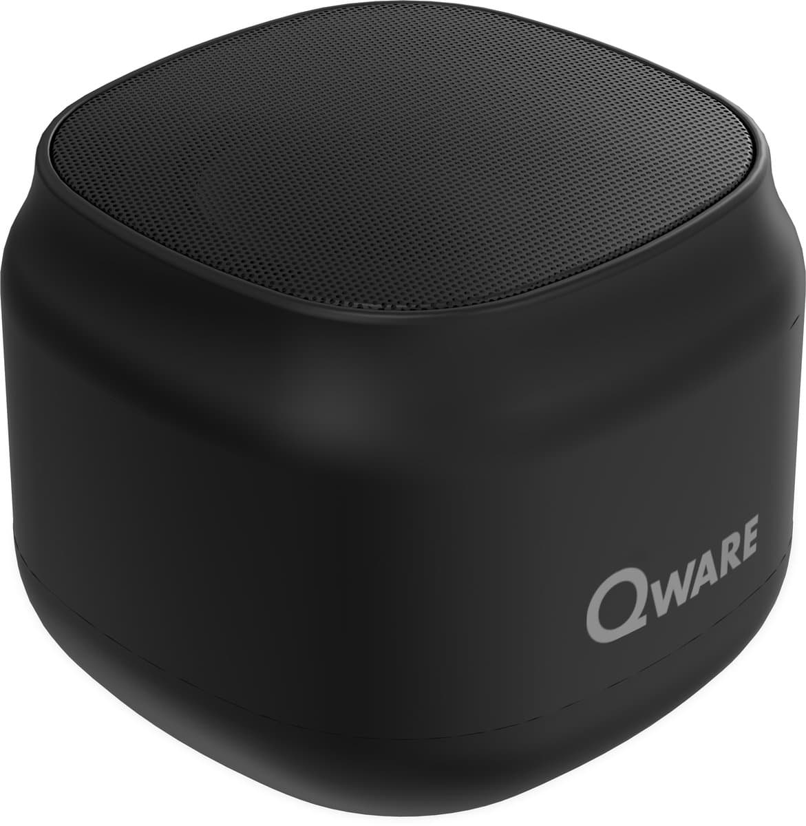 Qware - Draadloze Speaker - 5W - Draadloos- Bluetooth 5.1 - Muziek Box - Splash Proof - Knoppen - USB-C - 4h luisteren op 50% - Zwart — afbeelding 1