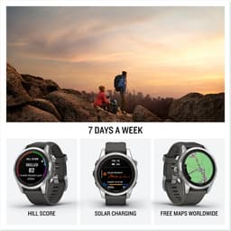 Garmin Fenix 7s Pro Solar - Smartwatch - Sporthorloge - Zon oplaadbaar - Tot wel 14 dagen Batterij - 42mm - Zilverkleurig — thumbnail 3