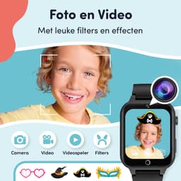 Keebies Smartwatch Kinderen - 5 t/m 12 jaar - Incl. Camera en 26 Kids Spelletjes - 512MB Geheugen - USB Oplaadbaar kinderhorloge - Jongen / Meisje - Zwart — thumbnail 7