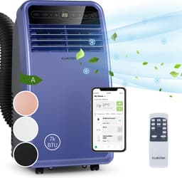 Klarstein mobiele airconditioner met luchtafvoerslang, 4-in-1 airconditioner met ventilator, luchtontvochtiger & nachtmodus, kleine & draagbare airconditioner voor thuis & op kantoor, app-bediening, 7000 BTU,1 kW voor 23 m² - Afstandsbediening — thumbnail 20