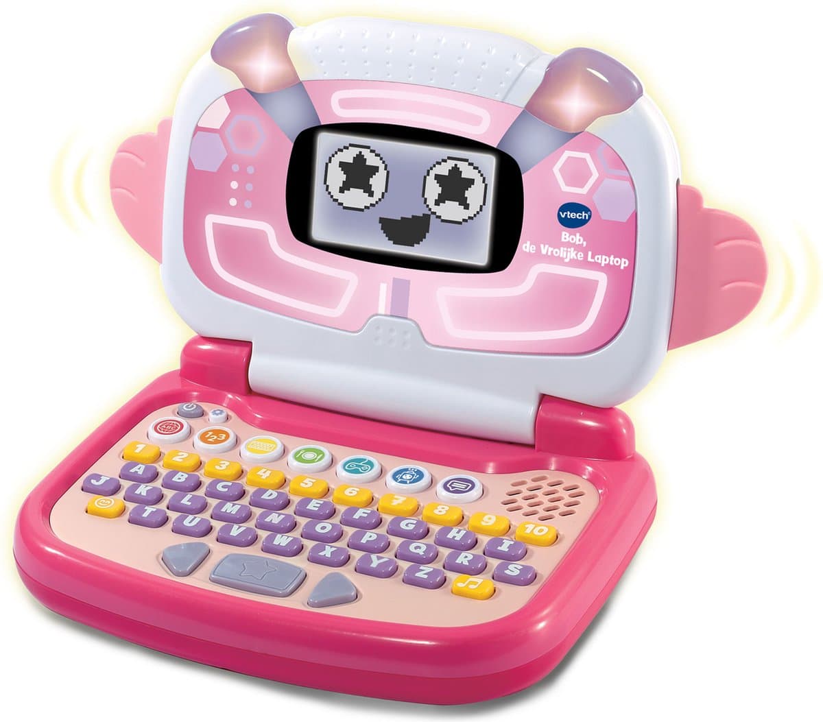 VTech Bob, de Vrolijke Laptop roze - Speelgoed Computer - Maak Kennis met Letters, Cijfers en Tellen - 3 tot 7 Jaar — afbeelding 1