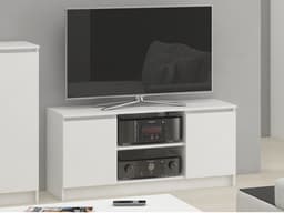 TV Meubel K120 / TV Kast / AKORD Furniture Factory / Wit / 2 Deuren, 2 Legplanken / 120 x 55 x 40 cm — thumbnail 2