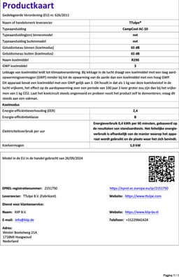 TTulpe CampCool AC-10, draagbare airconditioner, 1000 Watt, R290 — thumbnail 11
