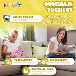 DEPLAY Kids Tablet PRO 4 - Kindertablet vanaf 2 jaar - Tablet Voor Kinderen - Tablet Kind - Met Pen, Beschermhoes en Screenprotector - Android 14 - 6000 mAh Batterij - 10 inch - Roze — thumbnail 12