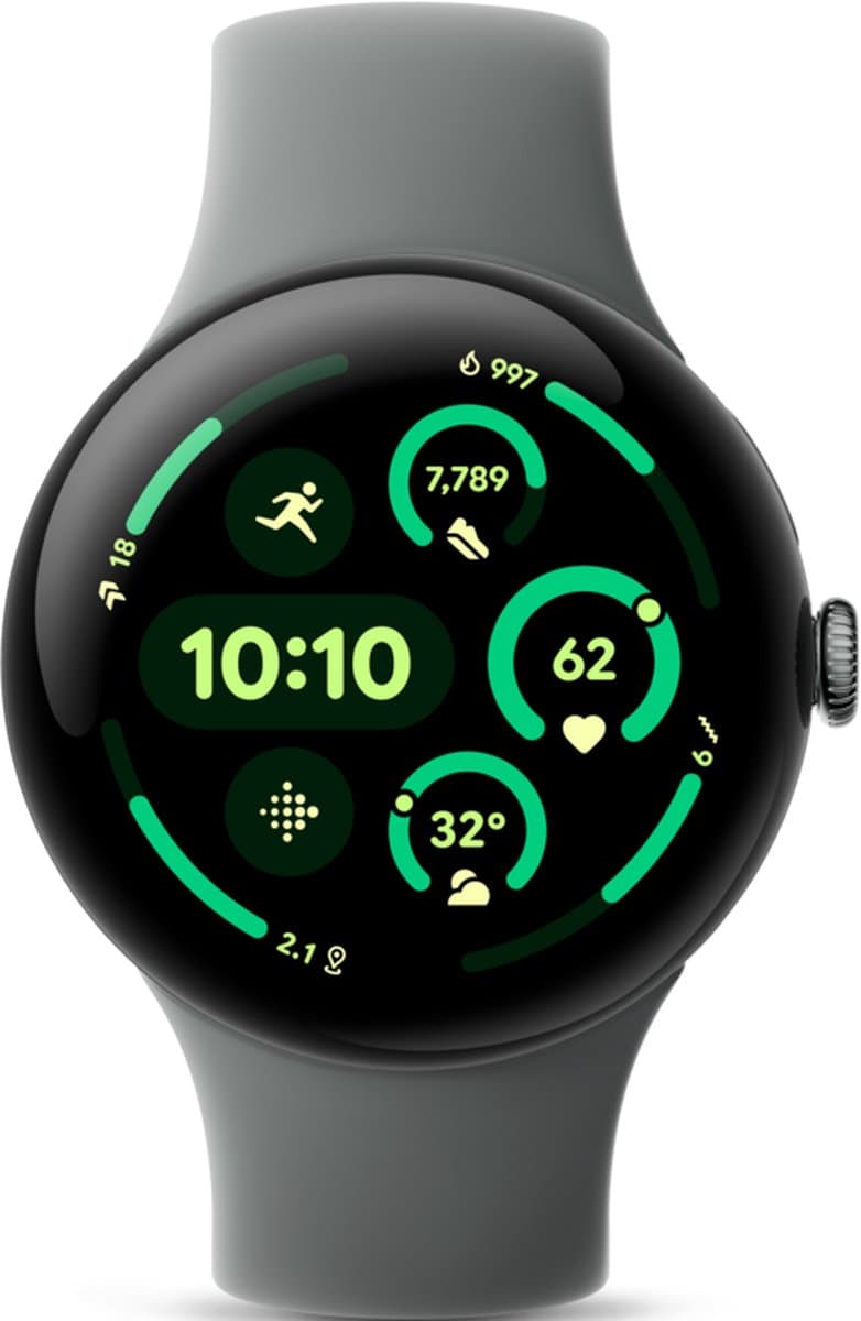 Google Pixel Watch 3 - Smartwatch - 45mm - Grijsgroen/Grijsgroen — afbeelding 1