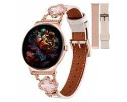 Hibousee Smartwatch voor Dames met Bluetooth Bellen, Gezondheid & Fitness Tracker – Stappenteller, Hartslagmeter, Slaapmonitor – iOS & Android - Incl 3 bandjes