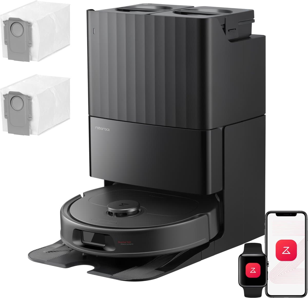 Roborock Qrevo S Pro Set-Robotstofzuiger–Alles-in-één multifunctioneel dockingstation–18500 Pa zuigkracht–Antiklitsysteem-Reactive Tech Obstakelvermijding-Intensieve tapijtreiniging 10 mm Dweilverhoging–Twee roterende dweilpads–Roborock app controle — afbeelding 1