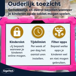AngelTech Kinderpakket XL - Kindertablet XL + Kinderkoptelefoon - Combipakket - Kindertablet Vanaf 3 Jaar – Kinder Tablet – Kids Tablet - Tablet voor Kinderen - Roze — thumbnail 3