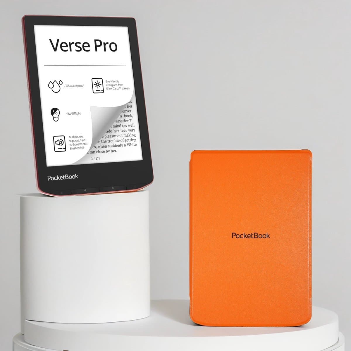 PocketBook Verse Pro Passion Red e-reader – Inclusief Oranje Hoesje (shell cover) – Voordeelbundel — afbeelding 1