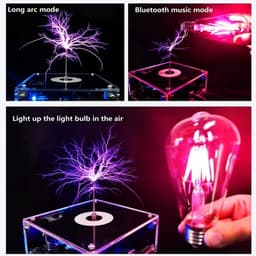 Zolara Tesla Coil Luidspreker - Educatieve Experimenteerset - Wetenschappelijk speelgoed - Desktop - Mini Bluetooth Muziek Tesla-lichtbuis - Draagbare plasma-booggenerator - Draadloze speaker met aanraakbare kunstmatige bliksem — thumbnail 3
