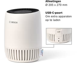 Bosch Air 500 Luchtreiniger – Verwijdert verontreinigingen, inclusief luchtfilter en stille modus (< 25 dB(A)) – voor kamers tot 23 m² – met USB-C-oplaadpoort CADR 100 m³/h — thumbnail 2