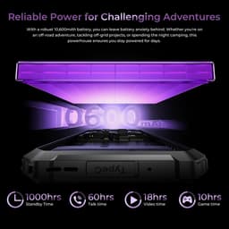 OUKITEL G7 Rugged Smartphone 2026 nieuw - 24GB RAM - 256GB ROM - 6,52 inch - 10600 mAh - Android 16 - IP68/IP69K Outdoor telefoon - Gemini Ai - 64MP Camera - NFC GPS - Zwart — thumbnail 10