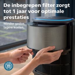 Philips PureProtect 3200 Series - Luchtreiniger - CADR 520m3/u - Ruimtes tot 135m2 - 3 Laags HEPA Filtratie - Air+ App - Ultrastil - Nachtlampje - Zwart - AC3221/13 — thumbnail 11