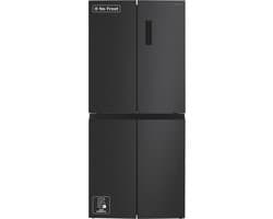 Inventum SKV4180B No Frost energiezuinige Amerikaanse koelkast - 466 liter - Digitaal display - Supervriezen - Vershoudlade - 4 deuren - Zwart