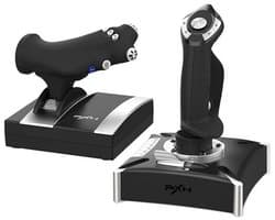 PXN 2119 Pro - HOTAS Flightstick - Throttle & Joystick Set - Realistische Flight Simulator Besturing - Programmeerbare Knoppen - USB - PC - Zwart