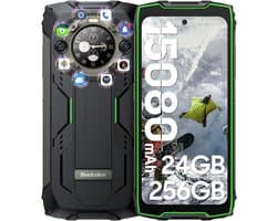Blackview BV9300 Pro - Robuuste Smartphone - 24GB RAM - 256GB - 15080mAh - 120Hz 6.7" FHD - Dual 4G LTE - 64MP+32MP - IP68 Waterdicht - 1.32" Achterkant Dsiplay - NFC - GPS - Groen