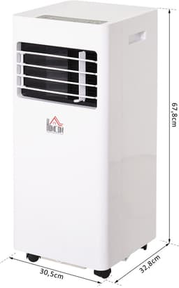 Mobiele Airconditioner 3-in-1 – Koelen, Ontvochtigen & Ventileren – 24h Timer, 2 Snelheden – 30,5 x 32,8 x 67,8 cm / 12,0 x 12,9 x 26,7 inch – Wit — thumbnail 6