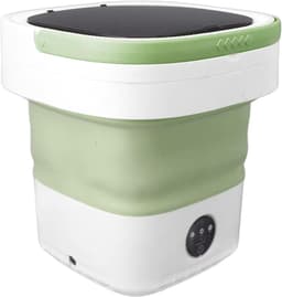 REN® Camping Wasmachine - Mini Wasmachine - Wasmachines - Opvouwbare Kleine Wasmachine en Droger - 7.5L - met Afvoer - Groen - 30cm x 30cm x 33cm; 2.08 kg — thumbnail 1