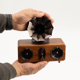 Retro Mini Dubbele Grammofoon Luidspreker - Bluetooth — thumbnail 1