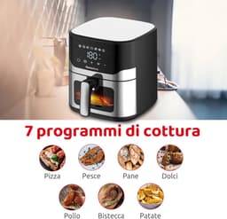Airfryer - Hete Lucht Oven - Gezond Bakken - XL Capaciteit - 8 Liter - Zwart — thumbnail 5