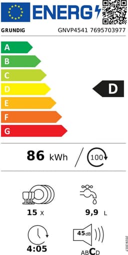 Grundig GNVP4541PW inbouw vaatwasser | AutoDose | Energielabel C | Steam | Wifi — thumbnail 2
