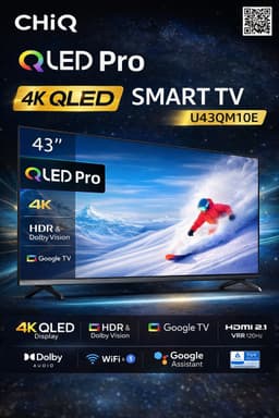 CHiQ U43QM10E – 43 inch 4K QLED Smart TV – Google TV – Dolby Vision & Dolby Audio – HDMI 2.1 – WiFi & Bluetooth — thumbnail 5