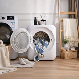 Re-purelife® mini wasdroger 3 kg met 8 programma's - compacte luchtafvoerdroger van staal en ABS - wandmontage mogelijk met dubbel filter en NTC-sensor - modern design - wit - 53,5 × 42 × 65 cm — thumbnail 6