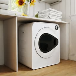 Re-purelife® wasdroger 4 kg met 4 programma's - compacte kledingdroger van roestvrij staal en PCM-behuizing - stapelbare droogtrommel met koelfunctie en wandmontage - wit 49,5 × 41,5 × 59,5 cm — thumbnail 6