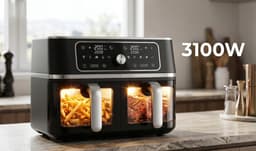 Swiss Haus® AF2309 Dubbele Airfryer XXL - 9L (2x4.5L) – 3100W – Met Kijkvenster – PFAS-vrij – Sync & Match Cook – 10 Programma’s – Heteluchtfriteuse – Zwart — thumbnail 17