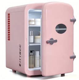 NETTLIFE Mini Koelkasten 4L - 12V/230V Auto Aansluiting - 25dB - Vrijstaand - Geschikt voor dranken cosmetica voedsel - Minikoelkast ideaal - voor in de auto - kamer - camping - kantoor - Roze — thumbnail 1