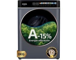 CHiQ CW086581AX - Wasmachine - 8 KG - Full service - Space Pro - Energielabel A-15% - 13.5 Inch Led-touchscreen - 12 programma's - AI Smart - Stoomwassen & Quick Wash - 12 jaar garantie op motor