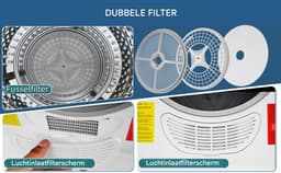 Afvoerdroger 3 Kg - Compacte Trommeldroger Met 5 Programma's, Oververhittingsbeveiliging, Wandmontage - Wit — thumbnail 9