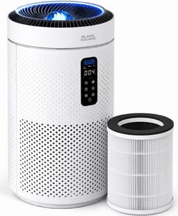 Blanc Square Luchtreiniger Pro - Air Purifier - HEPA 13 + Koolstoffilter - 400m³/h 90m² met UV-Desinfectie - Slaapkamer, Woonkamer, Kantoor – Tegen Allergie, Pollen, Geurtjes - Luchtkwaliteitindicator - Clean Air Slaapstand — thumbnail 1