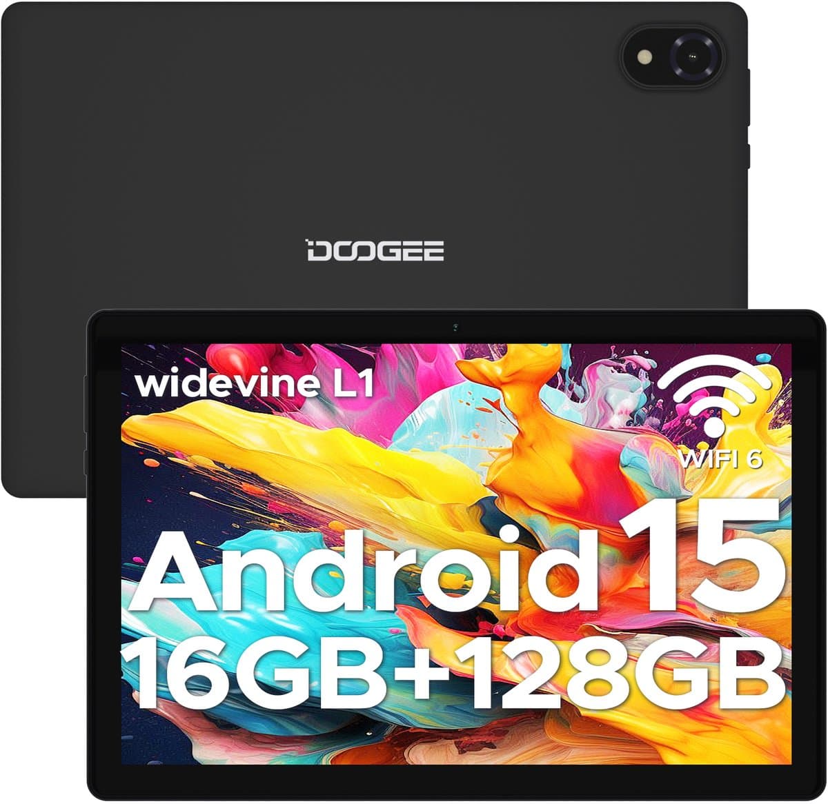 Doogee U10 - Tablet - Android15 - 16GB RAM + 128GB ROM (2TB TF) - 10 Inch IPS HD - 5060mAh - 2.0 GHz WIFI6 - 5060mah - 8mp+ 5mp - Grijs — afbeelding 1