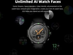 Smartwatch - GPS - Zwart - Inclusief 2 bandjes - Black Shark GS3 — thumbnail 17