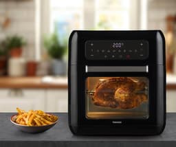 Tomado TAF1201B - Airfryer oven - Hetelucht friteuse - 12 liter - 8 programma's - PFAS vrij - 1500 watt - Zwart — thumbnail 3