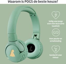 POGS - The Gecko 2 - Draadloze on-ear kinder koptelefoon - Bluetooth - Veilige volumebegrenzing - Duurzaam - Gratis app voor extra functies - rGroen — thumbnail 8