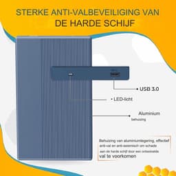 White-label Harde Schijf Extern - Draagbare - 500GB Opslag - Zwart — thumbnail 5