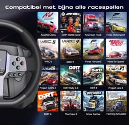 PXN - V9 Gen 2 - Race Stuur - Met Pedalen en Shifter - 270/900°- Game Stuur - Geschikt voor PS4 - Xbox One - PC - Xbox Series X|S - PS3 - Met App — thumbnail 8
