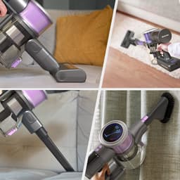 Auronic Steelstofzuiger Draadloos 350W - Draadloze Stofzuiger - HEPA Filter - Zelfstaand - Op Accu - Zonder Zak - Kruimeldief - Vacuum Cleaner - Grijs/Paars — thumbnail 4