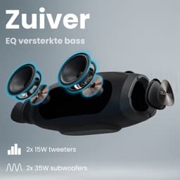 Auronic Boombox - Bluetooth Speaker - Draadloos - Muziek box - AUX en SD-kaart Aansluiting - Zwart — thumbnail 2