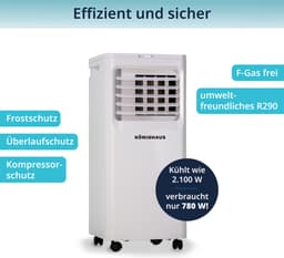 Könighaus Slimme Mobiele Airco - Snel & Efficiënt - 9000 BTU - Afstandsbediening en App — thumbnail 4