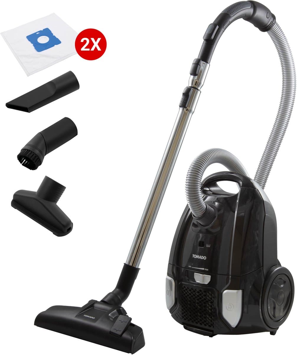Tomado TVC3001B - Krachtige stofzuiger met zak - HEPA 13 filter - Snoerlengte 7 meter - Zwart — afbeelding 1