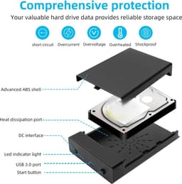 Externe Hdd Zaak 2.5/3. 5 SSD HDD Externe Harde Schijf Doos Behuizing 5Gbps/s Sata Naar Usb 3.0 Harde Schijf Geval Adapter — thumbnail 5