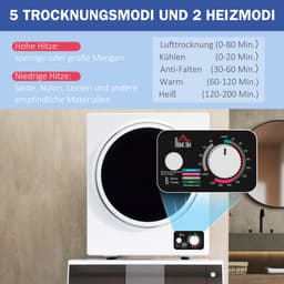 Homcom Wasdroger-Kunststof-49L x 40,5B x 60H cm-Wit — thumbnail 5