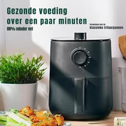 Quvo® Mini Airfryer - Airfryer - Heteluchtfriteuse - Anti-Aanbaklaag - Zwart - 23cm x 29cm x 30cm — thumbnail 5