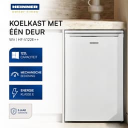 Heinner HF-V122E++ Tafelmodel Koelkast met Vriesvak – 122 L – LED-verlichting – Omkeerbare Deur – Wit – 5 Jaar Garantie — thumbnail 6