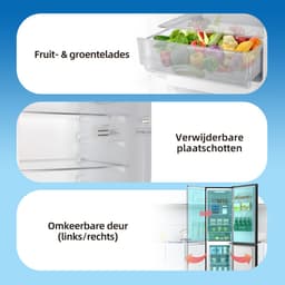 CHiQ CBM260LC - Koel-vriescombinatie - 262 Liter - 38 dB - Donker RVS - Low Frost - 12 jaar garantie op compressor — thumbnail 13