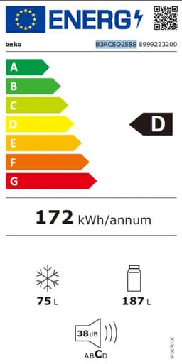 Beko - Koelkast met diepvries - B3RCSO255S - Energie D — thumbnail 2