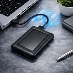 DM Externe harde schijf 500GB - USB-C - Stootvaste HDD voor professioneel gebruik - Zwart — thumbnail 7
